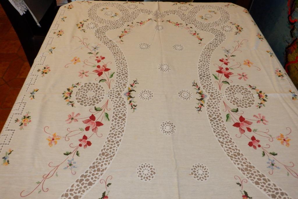 tafelkleed met roze rozen en volgels, Enlèvement, Comme neuf, Autour de, Intérieur