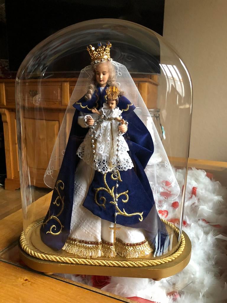 Heiligbeeld,Heilge Maria met kind onder stolp, Enlèvement