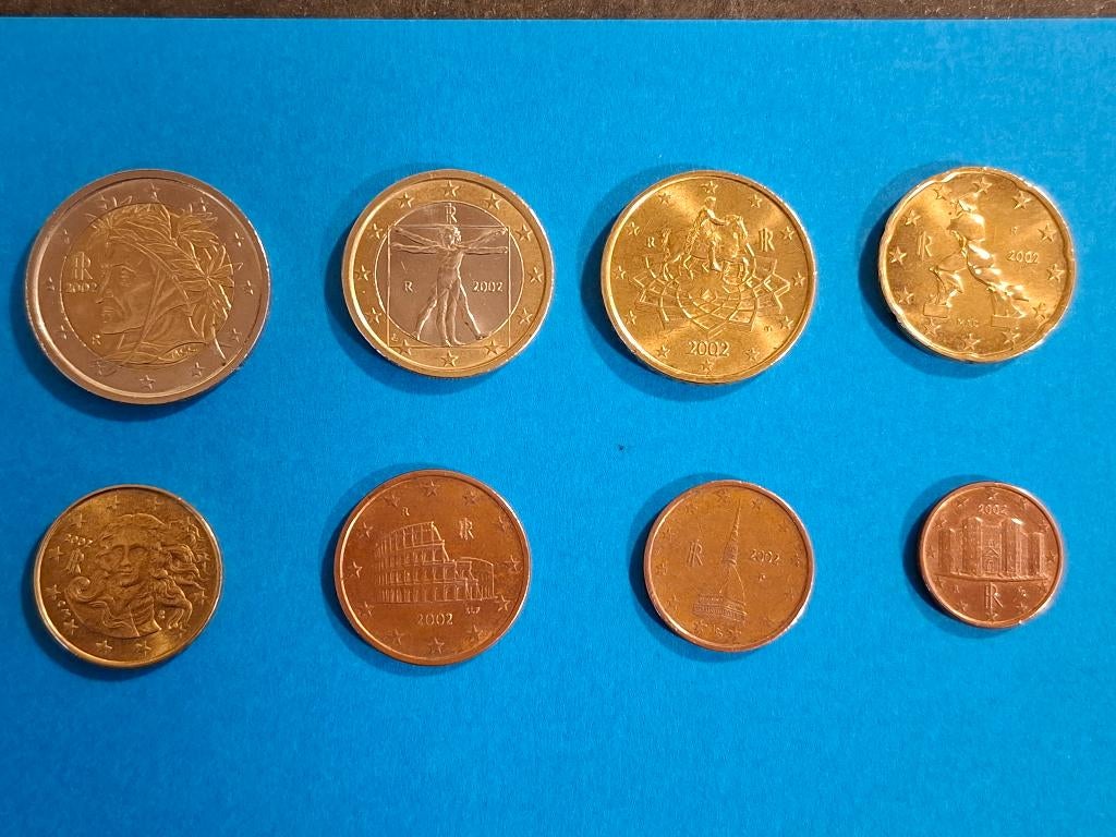 Série 8 pièces (euros) Italie - 2002, Envoi, Italie, Série