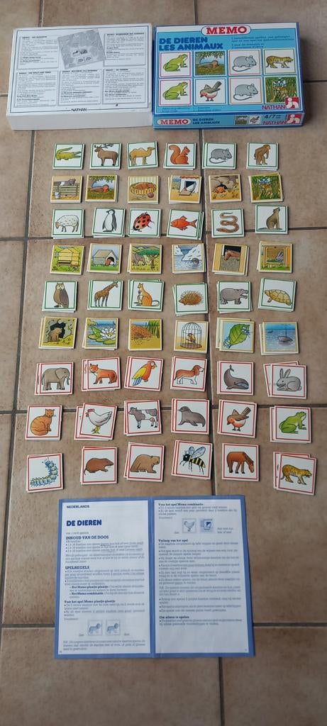Memospel de dieren Nathan 4 tot 7 jaar - Domino Helllo Kitty, Hobby en Vrije tijd, Ophalen of Verzenden, Zo goed als nieuw