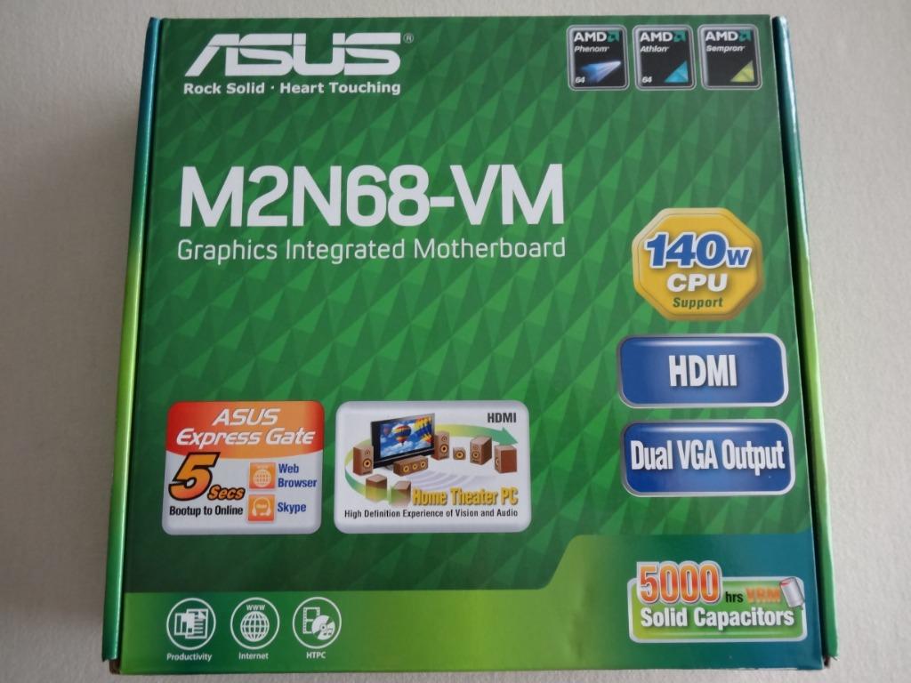 moederbord ASUS M2N68-VM socket AM2+ met NVIDIA nForce 630a, Socket AM2+, Enlèvement ou Envoi, Comme neuf, AMD