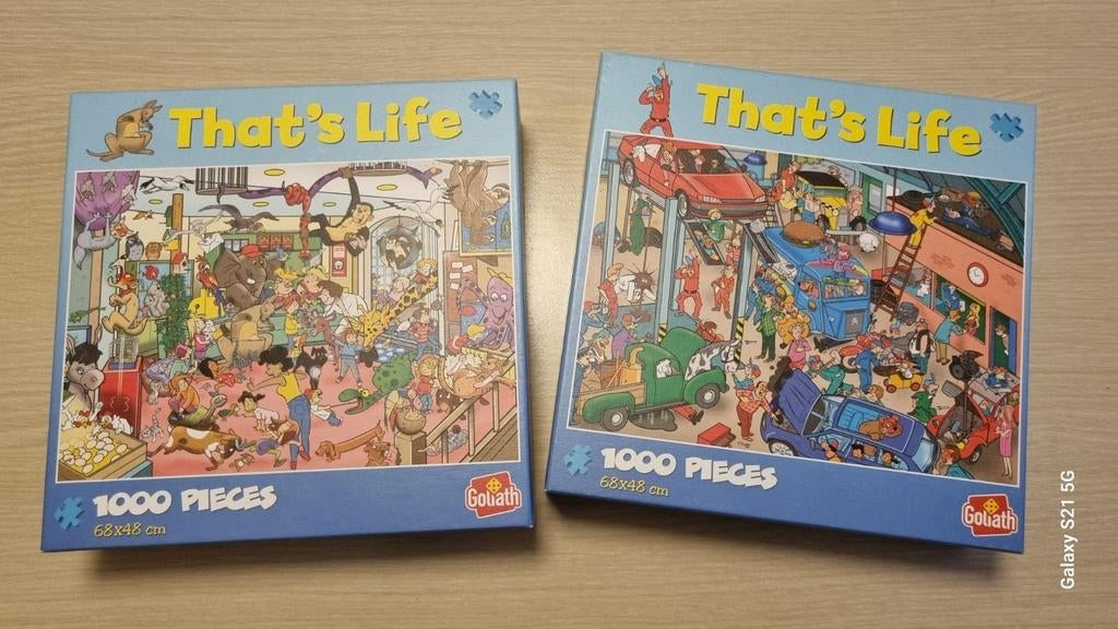 2 x puzzle Goliath That's Life 1000 pièces, Enlèvement ou Envoi, 500 à 1500 pièces, Neuf, Puzzle
