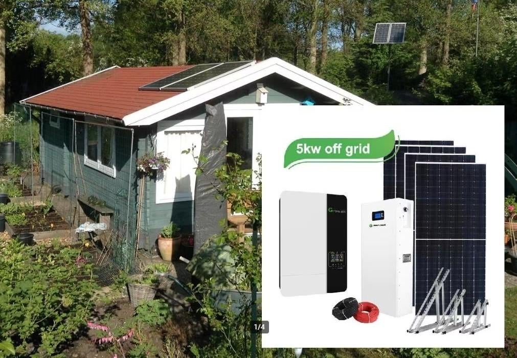 Off-grid Zonne-energie Installatie Chalet Tiny House Loods, Doe-het-zelf en Bouw, Ophalen of Verzenden, Nieuw, Compleet systeem