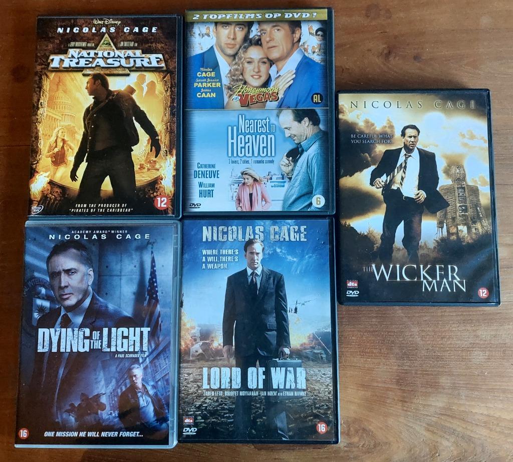 DVD - Nicolas Cage - 5 stuks, Cd's en Dvd's, Dvd's | Actie, Zo goed als nieuw, Ophalen of Verzenden