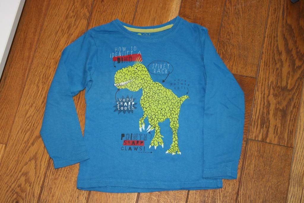 blauwe longsleeve dino maat 104, Ophalen of Verzenden, Zo goed als nieuw, Jongen, Shirt of Longsleeve