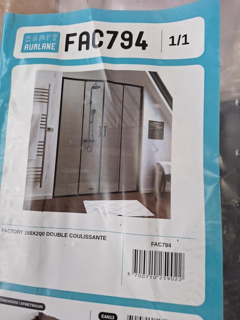 Parois de douche a l'italienne 1.60m sur 2 m, Enlèvement, Verre, Douche