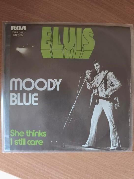 45T Elvis - Moody blue (1976) / She thinks I still care, Cd's en Dvd's, Ophalen of Verzenden, Gebruikt