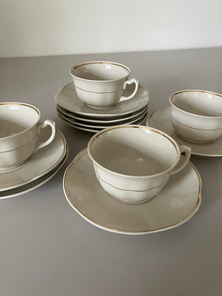 Antiek koffieservies 4 personen., Ophalen of Verzenden