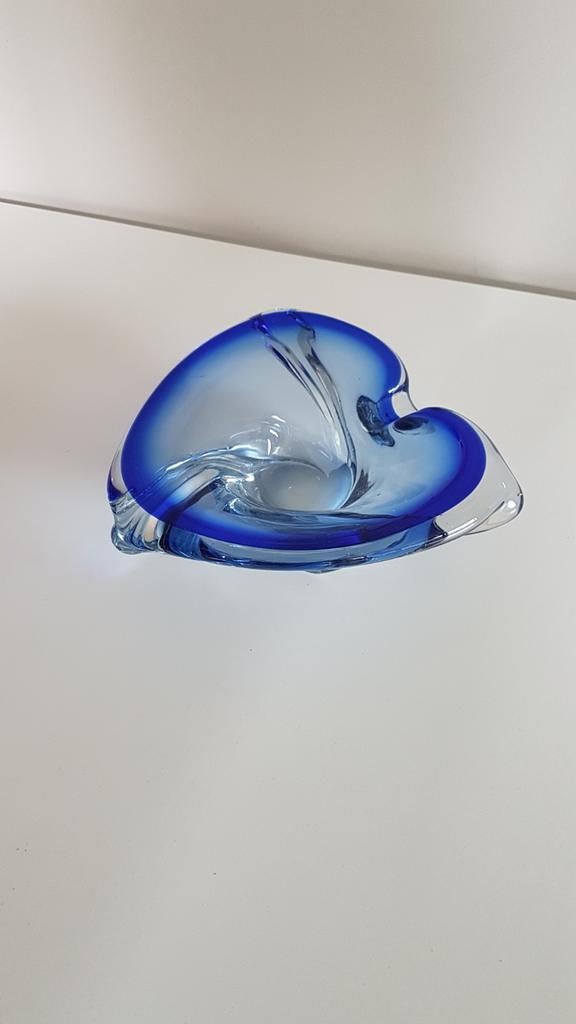 Héle mooie vintage blauwe schaal., Antiek en Kunst, Ophalen of Verzenden