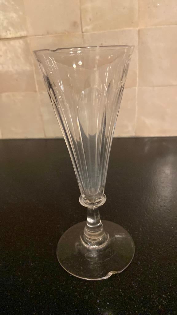 Kristallen champagne flute ca 1820, Ophalen of Verzenden