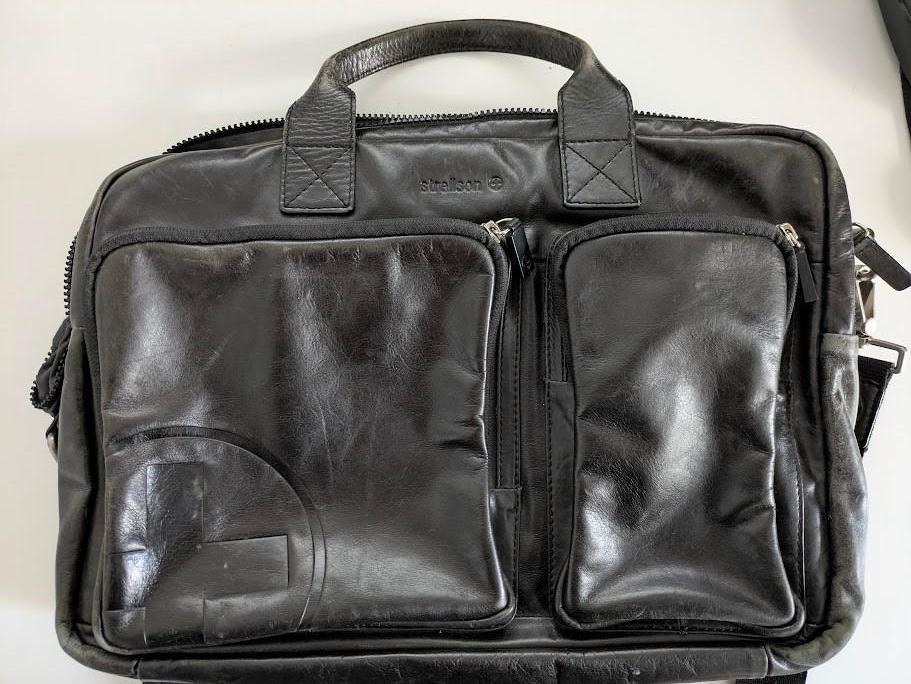Strellson lederen laptoptas 15", Enlèvement ou Envoi, 15 pouces, Utilisé, Sac à bandoulière