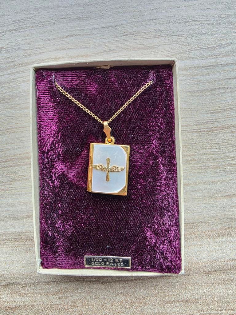 US WW2 Sweetheart photo necklace 1/20 12kt gold filled, Ophalen of Verzenden