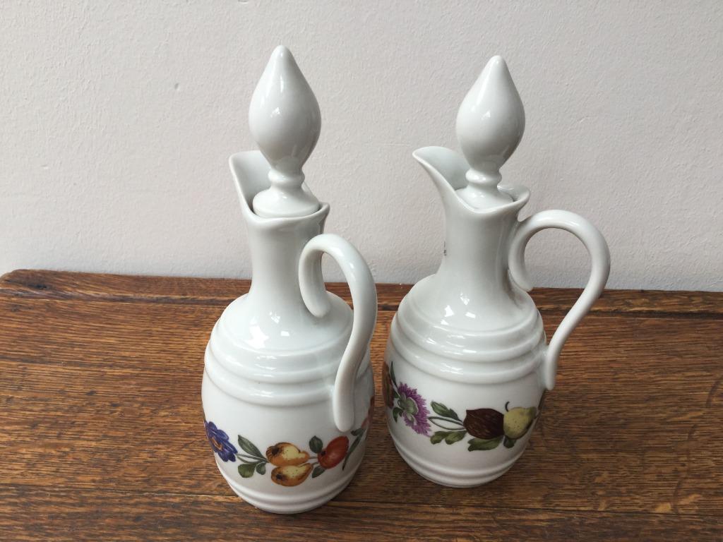 Deux fioles (huile et vinaigre) en porcelaine de Paris, Antiquités & Art, Enlèvement ou Envoi