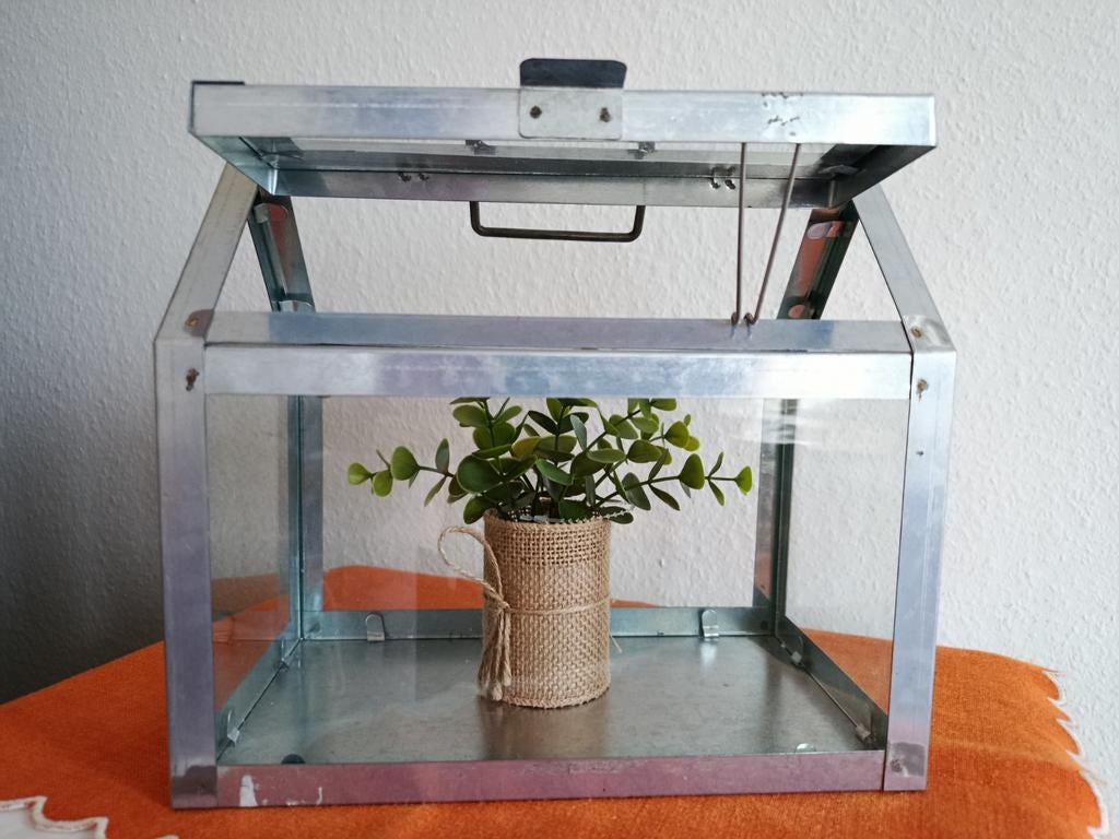 PETITE SERRE VERRE METAL h23.5x25.5x15, Enlèvement, Verre, Utilisé, Serre