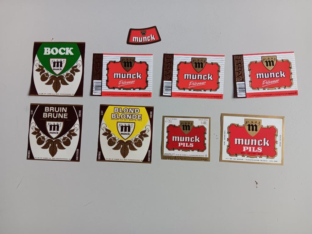 Bieretiketten Munck Ruddervoorde Oostkamp, Verzamelen, Ophalen of Verzenden, Gebruikt, Overige typen