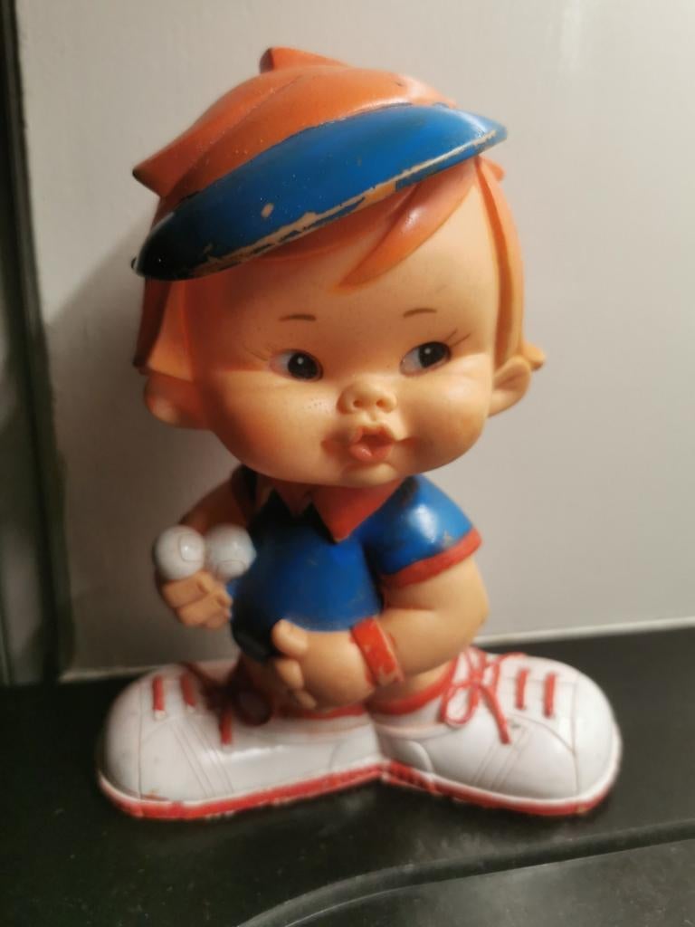 Heel oud rubberen popje met bieper, Verzamelen, Poppetjes en Figuurtjes, Ophalen of Verzenden