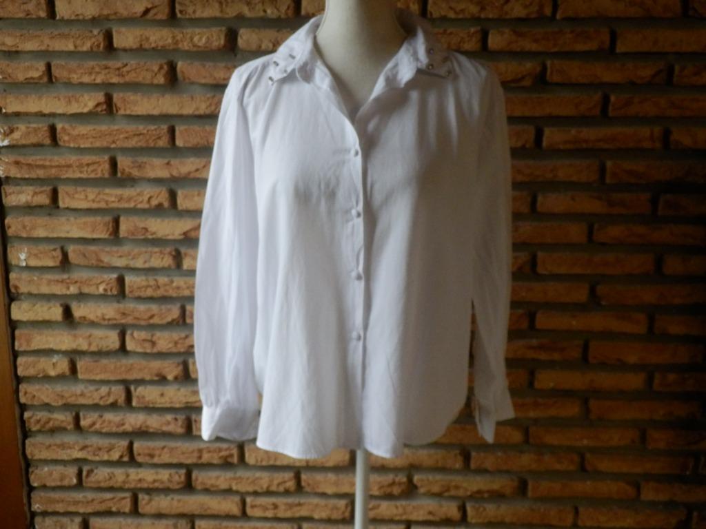 (30) - chemisier femme t.40 blanc - CB7 -, Kleding | Dames, Blouses en Tunieken, Zo goed als nieuw, Maat 38/40 (M), Wit, Ophalen of Verzenden