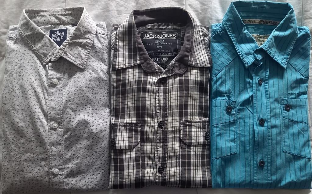 Drie herenhemden maat S/M, Vêtements | Hommes, Chemises, Enlèvement ou Envoi, Comme neuf, Jack&Jones
