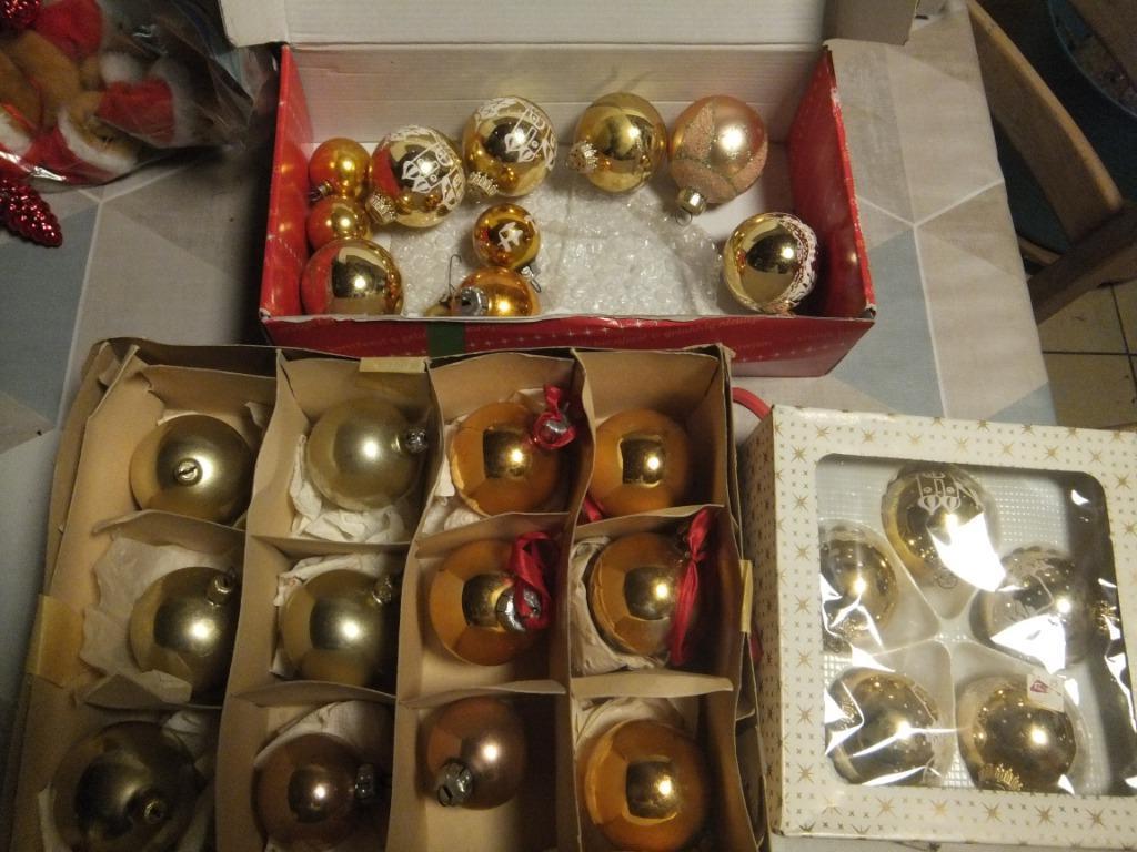 gouden kerstballen,glas, Diversen, Kerst, Ophalen of Verzenden, Gebruikt