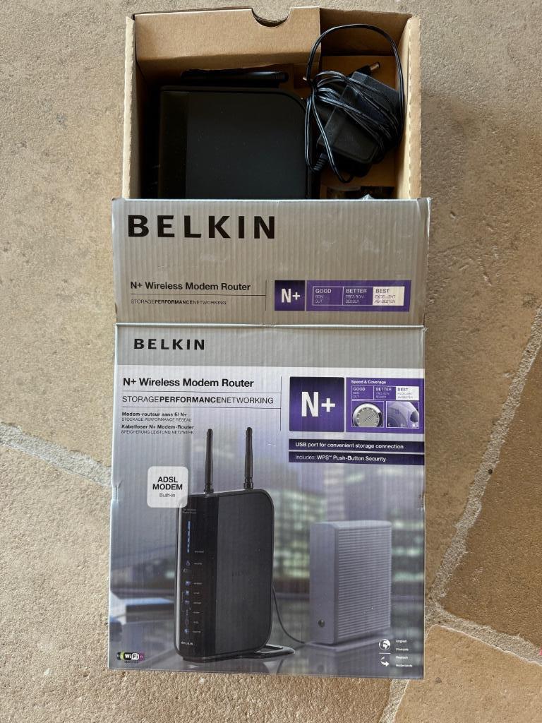 Belkin N+ Wireless Modem Router, Computers en Software, Ophalen, Nieuw, Router met modem, Belkin