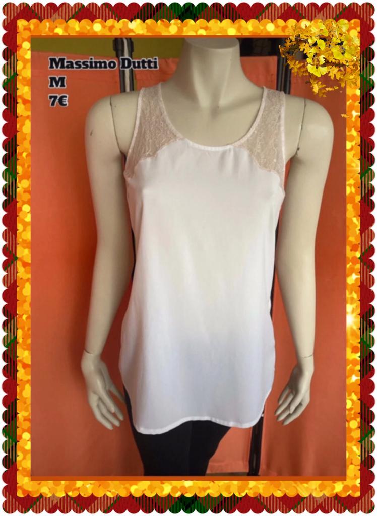 Topje dames 38. Massimo Dutti, Kleding | Dames, Maat 38/40 (M), Massimo Dutti, Wit, Ophalen of Verzenden