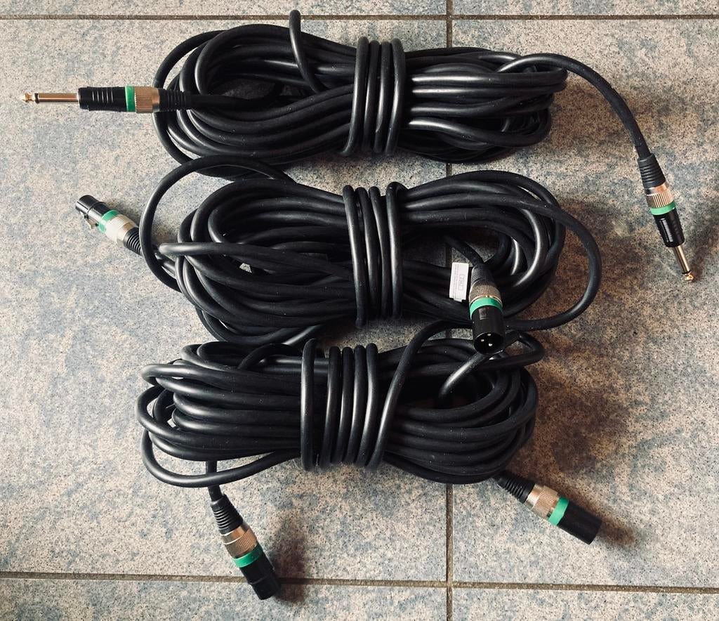 Lot de 3x 10m de câbles Professionnels XLR et Jack, Musique & Instruments, Câbles & Prises, Neuf, Enlèvement ou Envoi