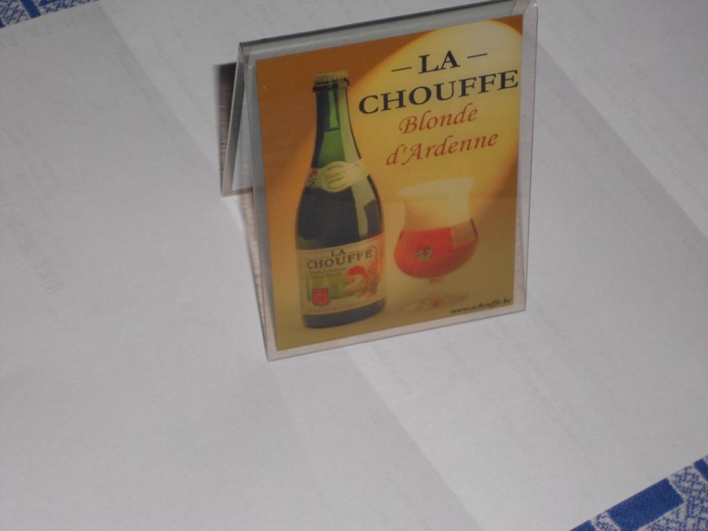 Beersign.Tafelreclame In Plastiek.Chouffe.Houblon.D'Achouffe, Verzamelen, Ophalen of Verzenden, Zo goed als nieuw, Reclamebord