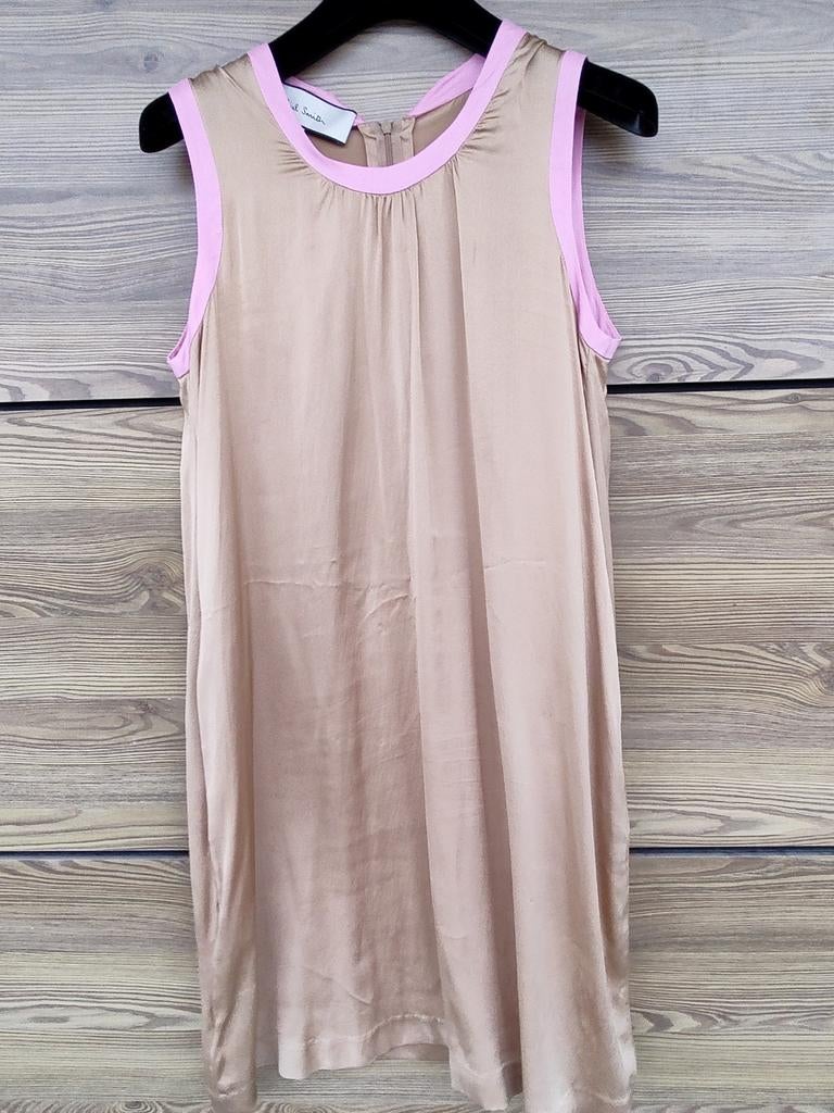 Robe en soie beige Paul Smith comme neuve, Verzenden, Zo goed als nieuw, Maat 38/40 (M), Beige