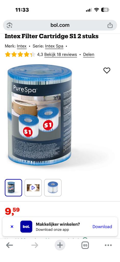 Intex filter cartridge S1. 20 stuks, Enlèvement ou Envoi, Neuf, Filtre
