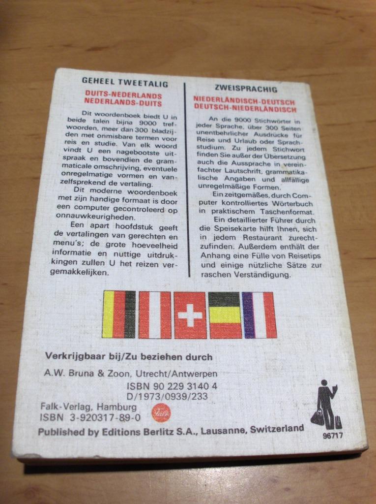 Dictionnaire de poche allemand-néerlandais Berlitz, Enlèvement ou Envoi, Allemand