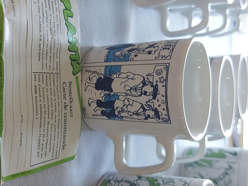 Mug Tintin 1980 "planta" Neuve Dupont(d), Ophalen of Verzenden, Kuifje, Nieuw, Beeldje of Figuurtje