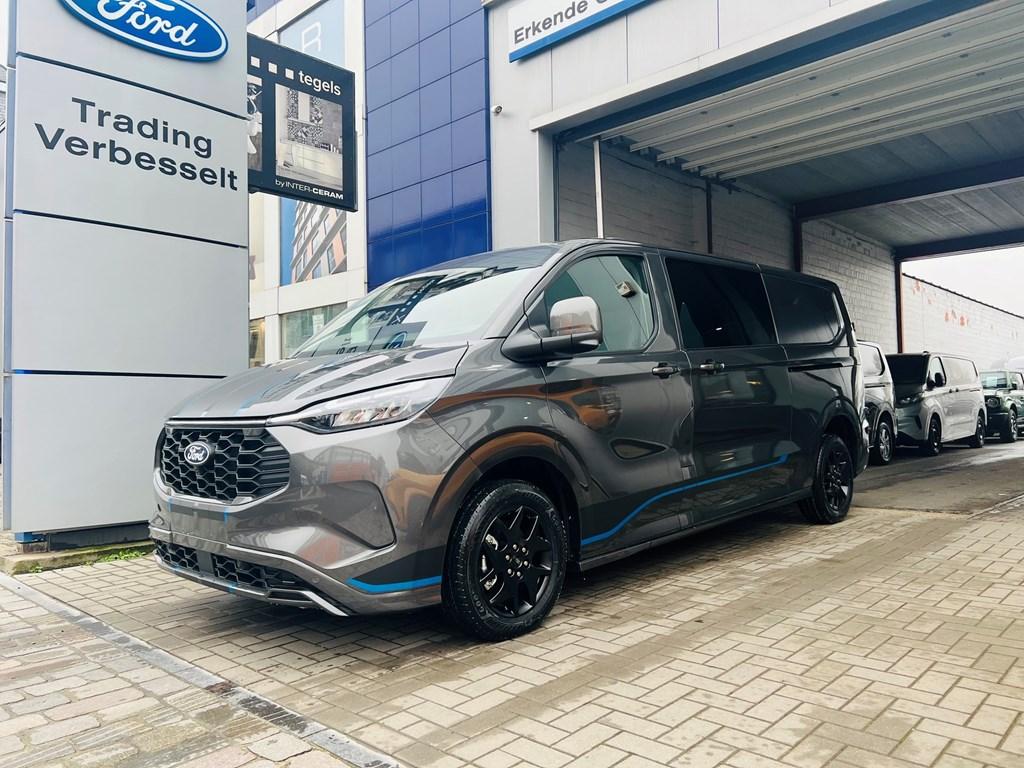 Ford Transit Custom 2.5 PHEV / SPORT / 43500 EUR + BTW / 5y, Auto's, Monovolume, Zwart, Blauw, 172 kW