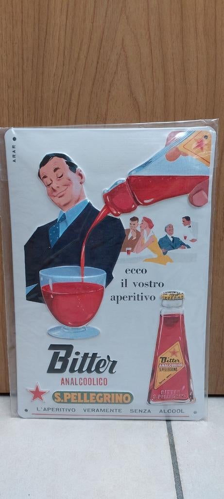 Zeldzaam reclamebord San Pellegrino Bitter, Verzamelen, Merken en Reclamevoorwerpen, Nieuw, Reclamebord, Ophalen of Verzenden
