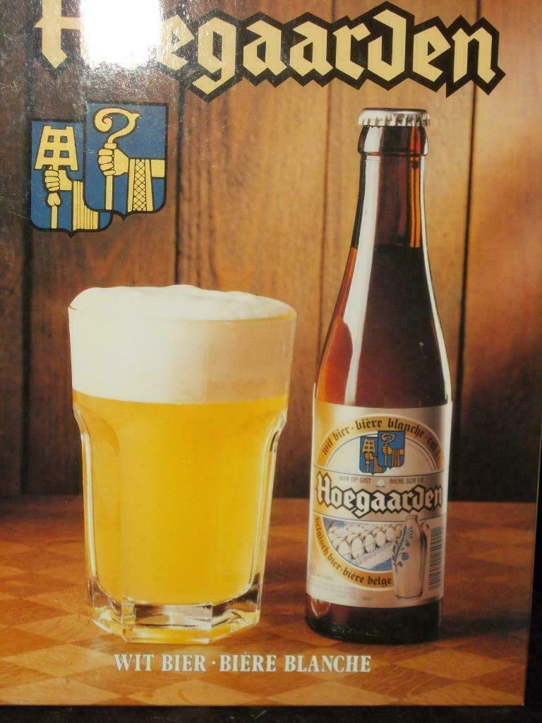 Beersign.Kartonnen Reclame .Hoegaarden, Ophalen of Verzenden, Zo goed als nieuw, Reclamebord