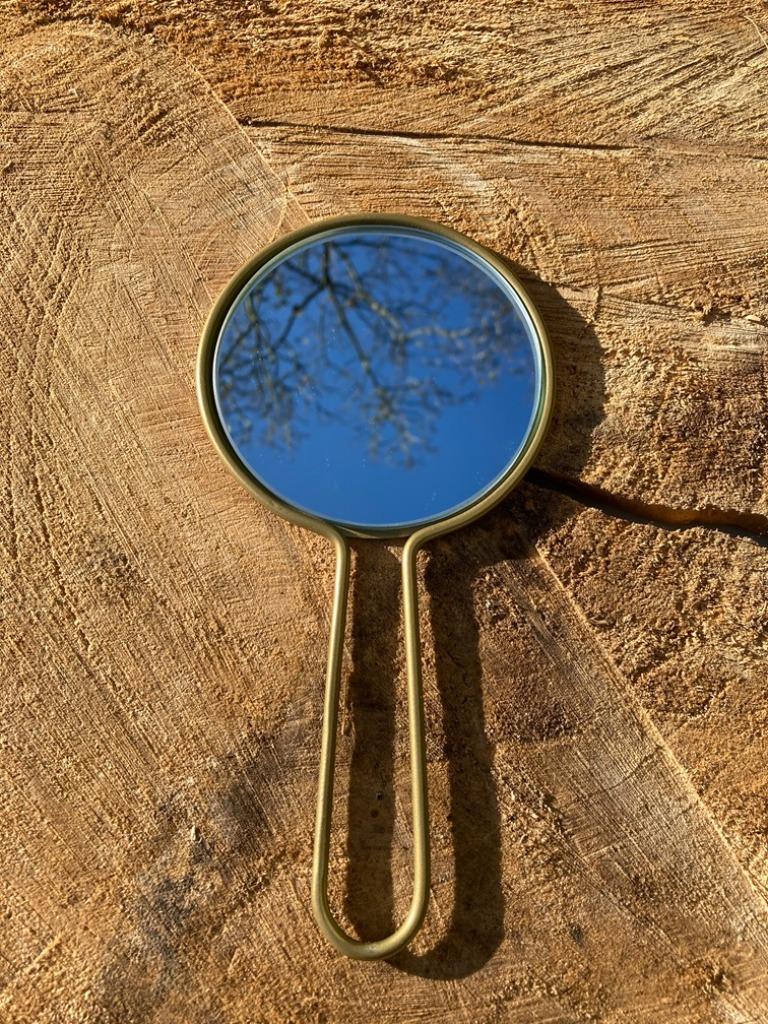 HANDSPIEGEL METAAL GOUD NIEUW, Enlèvement ou Envoi, Neuf, Autres types