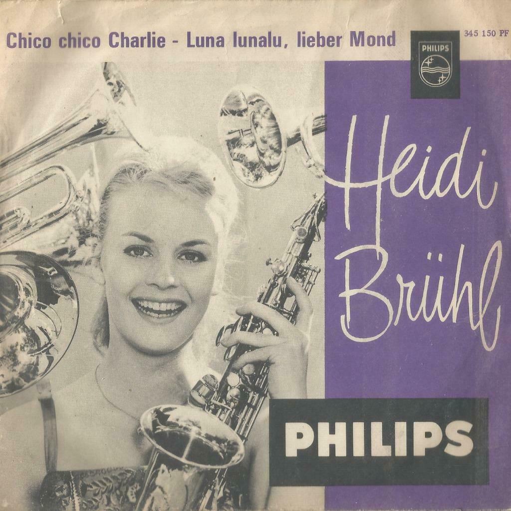 Heidi Brühl – Chico chico Charlie / Luna, lunalu, lieber Mon, Enlèvement ou Envoi, 7 pouces, Pop, Single