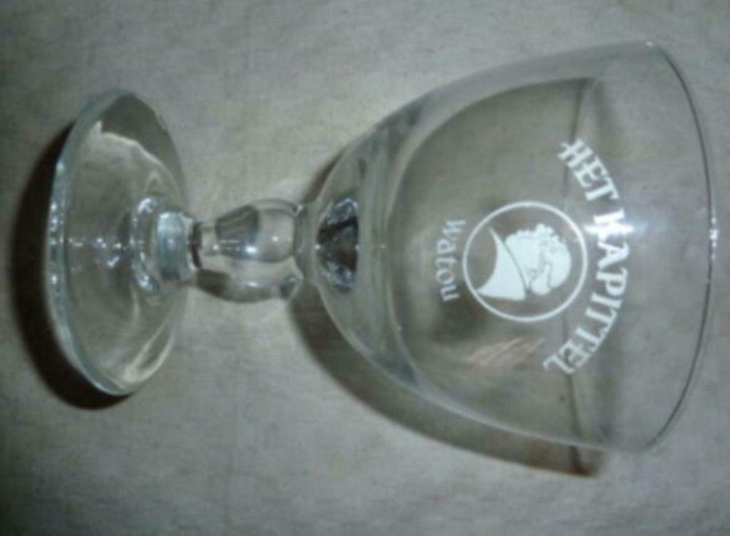 #A bier glas HET KAPITTEL WATOU " kelk ; wit logo " Leroy, Ophalen of Verzenden, Gebruikt, Bierglas