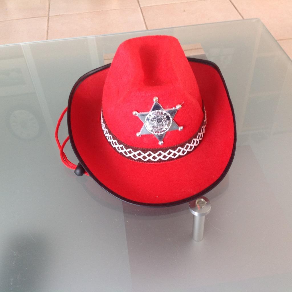 chapeau de shérif rouge avec costume d'étoile argentée, Enlèvement ou Envoi, Chapeau