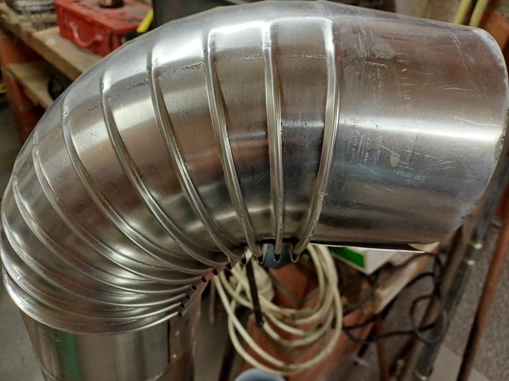 3x 1meter aluminum buis 140mm en 3 bijhorende bochten, Ophalen of Verzenden