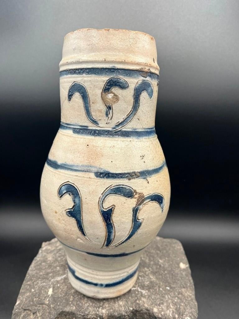 Antieke Steengoed Kruik Kan Greskruik Bouffioulx 18e eeuw, Ophalen of Verzenden