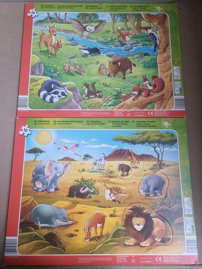 Lot de 2 planche puzzle, Ophalen, 10 tot 50 stukjes, 6 maanden tot 2 jaar