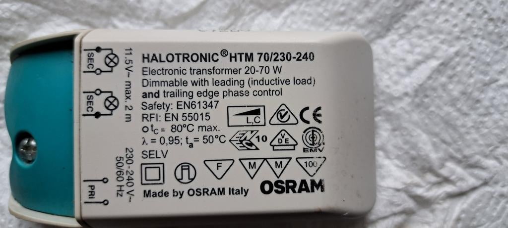 Transformateur OSRAM 12V 70W, Bricolage & Construction, Enlèvement ou Envoi, Comme neuf