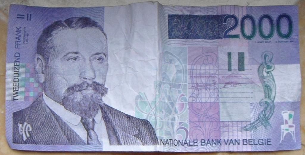 Billet de 2000 francs belges (baron Victor Horta), Very Fine, Ophalen of Verzenden, Los biljet