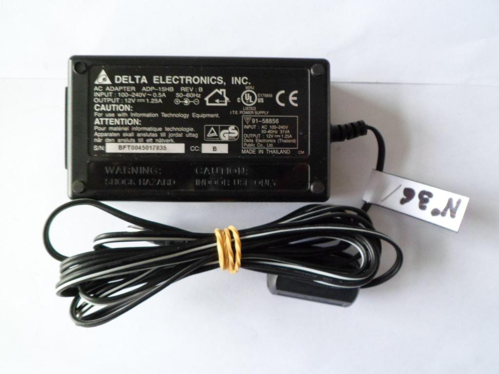Chargeur adaptateur secteur DELTA ELEC. 100-240VAC=> 12,0VDC, Enlèvement ou Envoi, Comme neuf