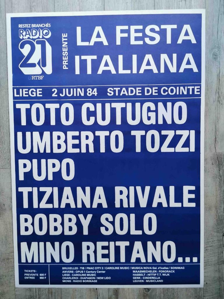 FIESTA ITALIANA - AFFICHE ORIGINALE - 70/100 CM, Enlèvement ou Envoi, Rectangulaire vertical, Comme neuf, Musique