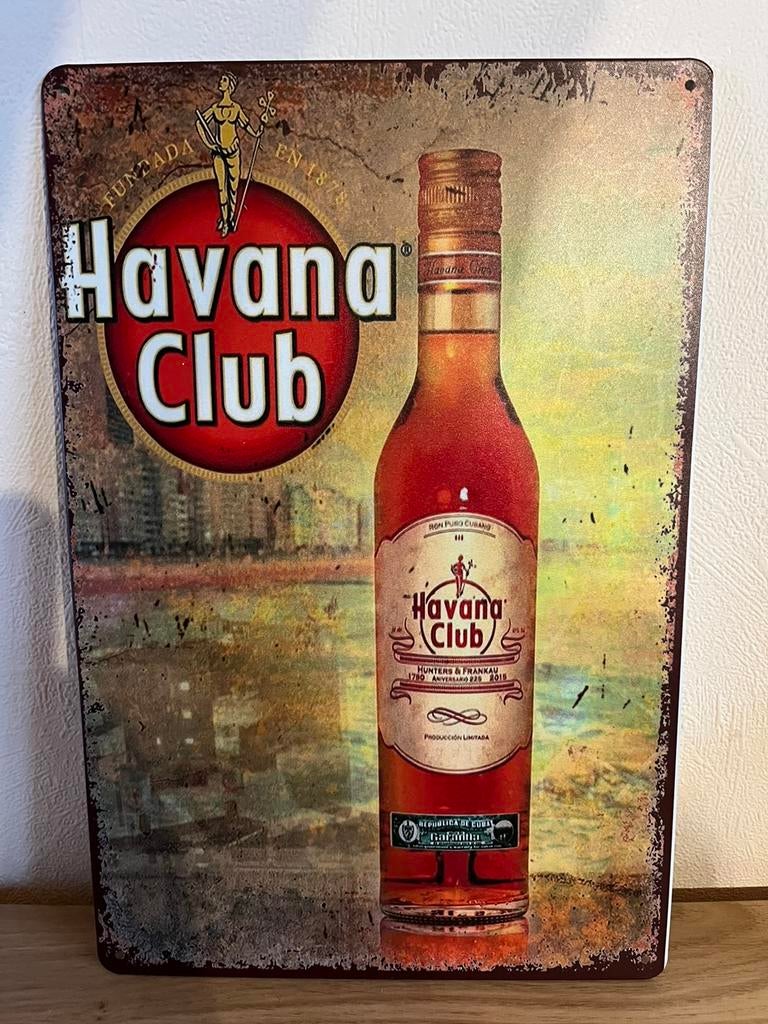 Plaque métallique Havana club, Collections, Marques & Objets publicitaires, Enlèvement ou Envoi, Comme neuf