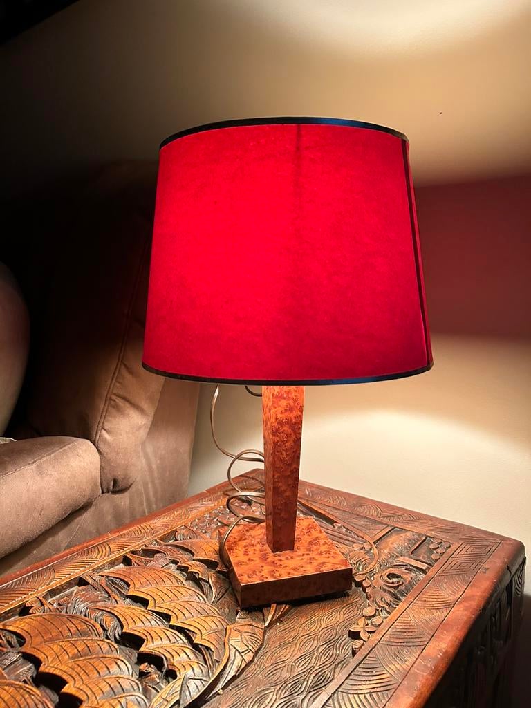 Lampe de table Art Deco, Moins de 50 cm, Enlèvement ou Envoi, Utilisé, Bois