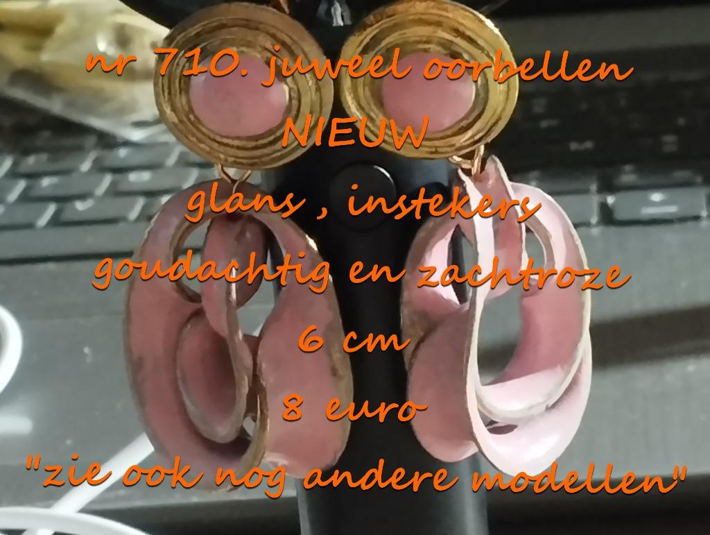 710. Bijou : boucles d'oreilles, NEUF, frais de port inclus, Rose, Autres matériaux, Envoi, Neuf