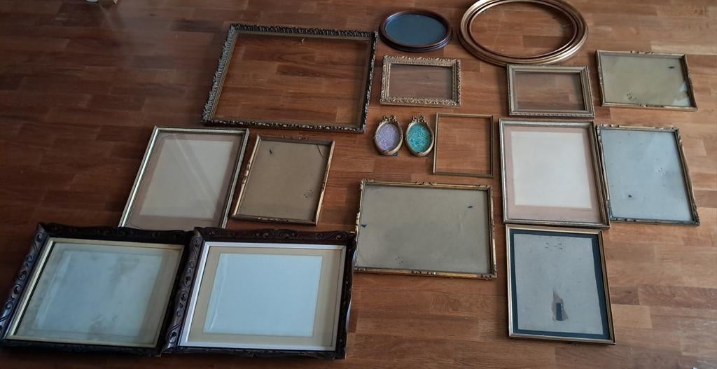 Groot lot antieke kaders, Antiek en Kunst, Antiek | Overige Antiek, Ophalen