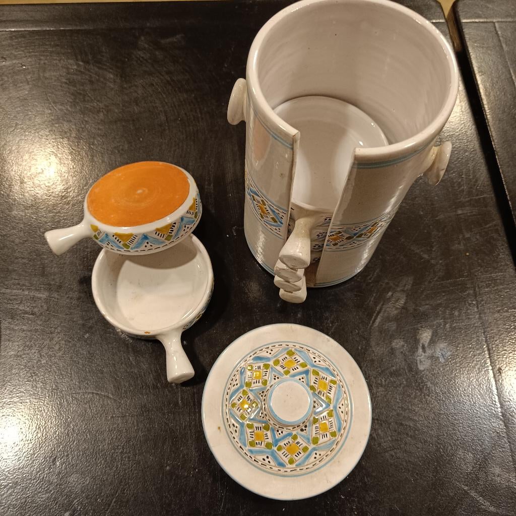 keramiek schaaltjes met opslag cylinder, Antiek en Kunst, Ophalen of Verzenden